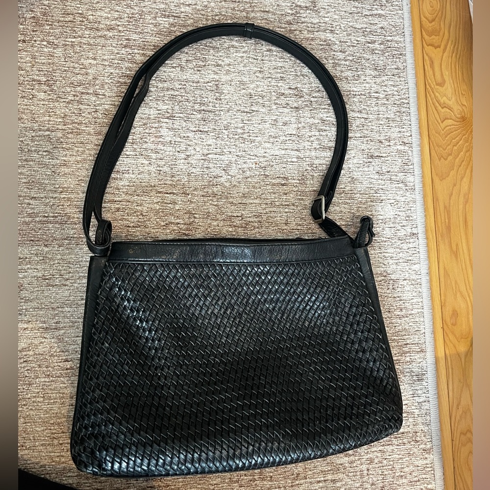 Derek Alexander Black Woven Shoulder Bag